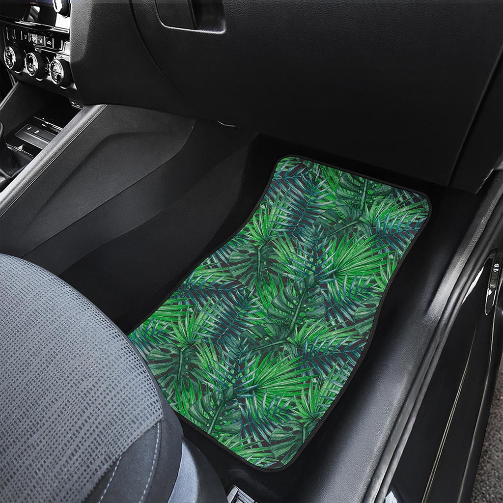 Watercolor Tropical Leaves Pattern Print Front Car Floor Mats