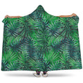 Watercolor Tropical Leaves Pattern Print Hooded Blanket