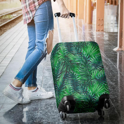 Watercolor Tropical Leaves Pattern Print Luggage Cover GearFrost