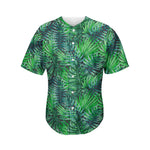 Watercolor Tropical Leaves Pattern Print Men's Baseball Jersey