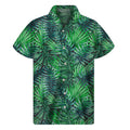 Watercolor Tropical Leaves Pattern Print Men's Short Sleeve Shirt