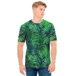 Watercolor Tropical Leaves Pattern Print Men's T-Shirt