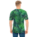 Watercolor Tropical Leaves Pattern Print Men's T-Shirt