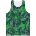 Watercolor Tropical Leaves Pattern Print Men's Tank Top