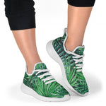 Watercolor Tropical Leaves Pattern Print Mesh Knit Shoes GearFrost