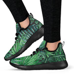 Watercolor Tropical Leaves Pattern Print Mesh Knit Shoes GearFrost