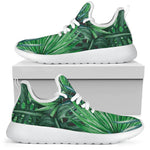 Watercolor Tropical Leaves Pattern Print Mesh Knit Shoes GearFrost