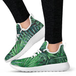 Watercolor Tropical Leaves Pattern Print Mesh Knit Shoes GearFrost