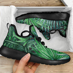 Watercolor Tropical Leaves Pattern Print Mesh Knit Shoes GearFrost