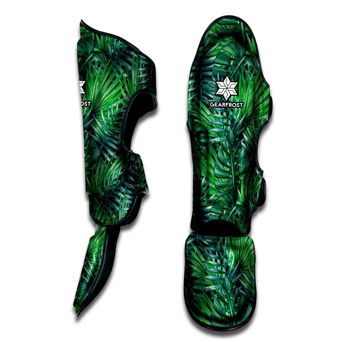 Watercolor Tropical Leaves Pattern Print Muay Thai Shin Guard