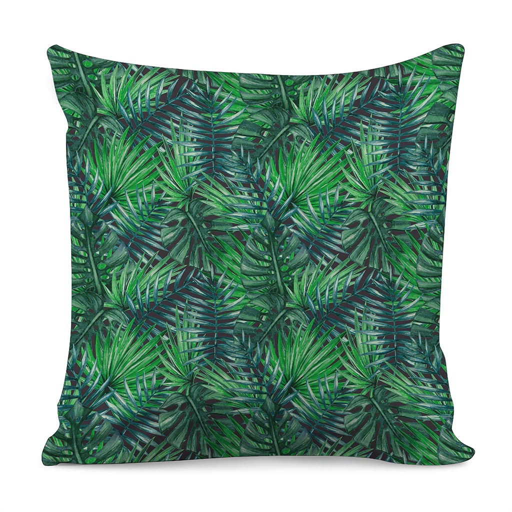 Watercolor Tropical Leaves Pattern Print Pillow Cover