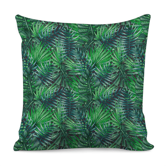 Watercolor Tropical Leaves Pattern Print Pillow Cover