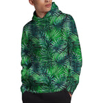 Watercolor Tropical Leaves Pattern Print Pullover Hoodie