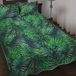 Watercolor Tropical Leaves Pattern Print Quilt Bed Set