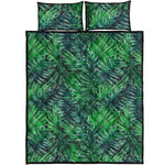 Watercolor Tropical Leaves Pattern Print Quilt Bed Set
