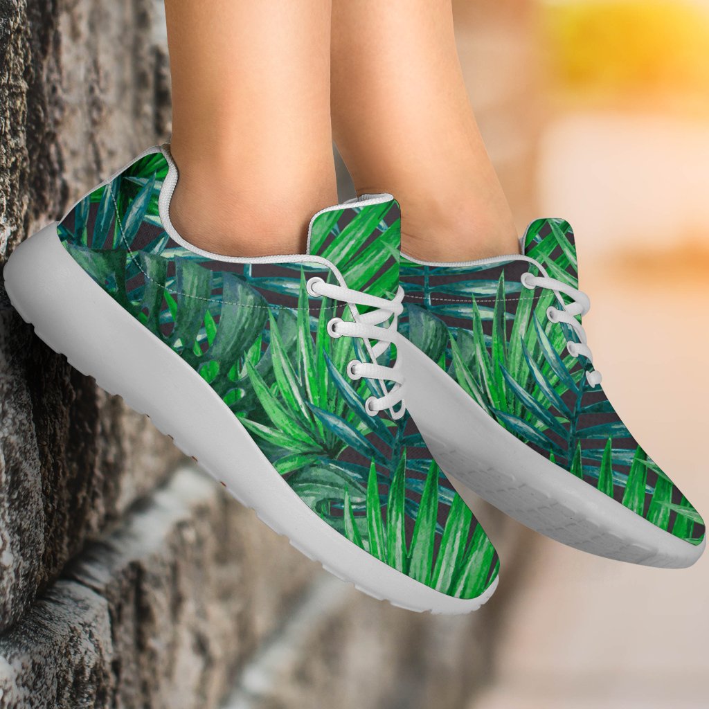 Watercolor Tropical Leaves Pattern Print Sport Shoes GearFrost