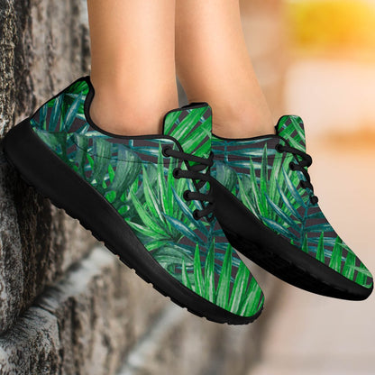 Watercolor Tropical Leaves Pattern Print Sport Shoes GearFrost