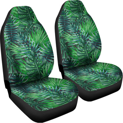 Watercolor Tropical Leaves Pattern Print Universal Fit Car Seat Covers
