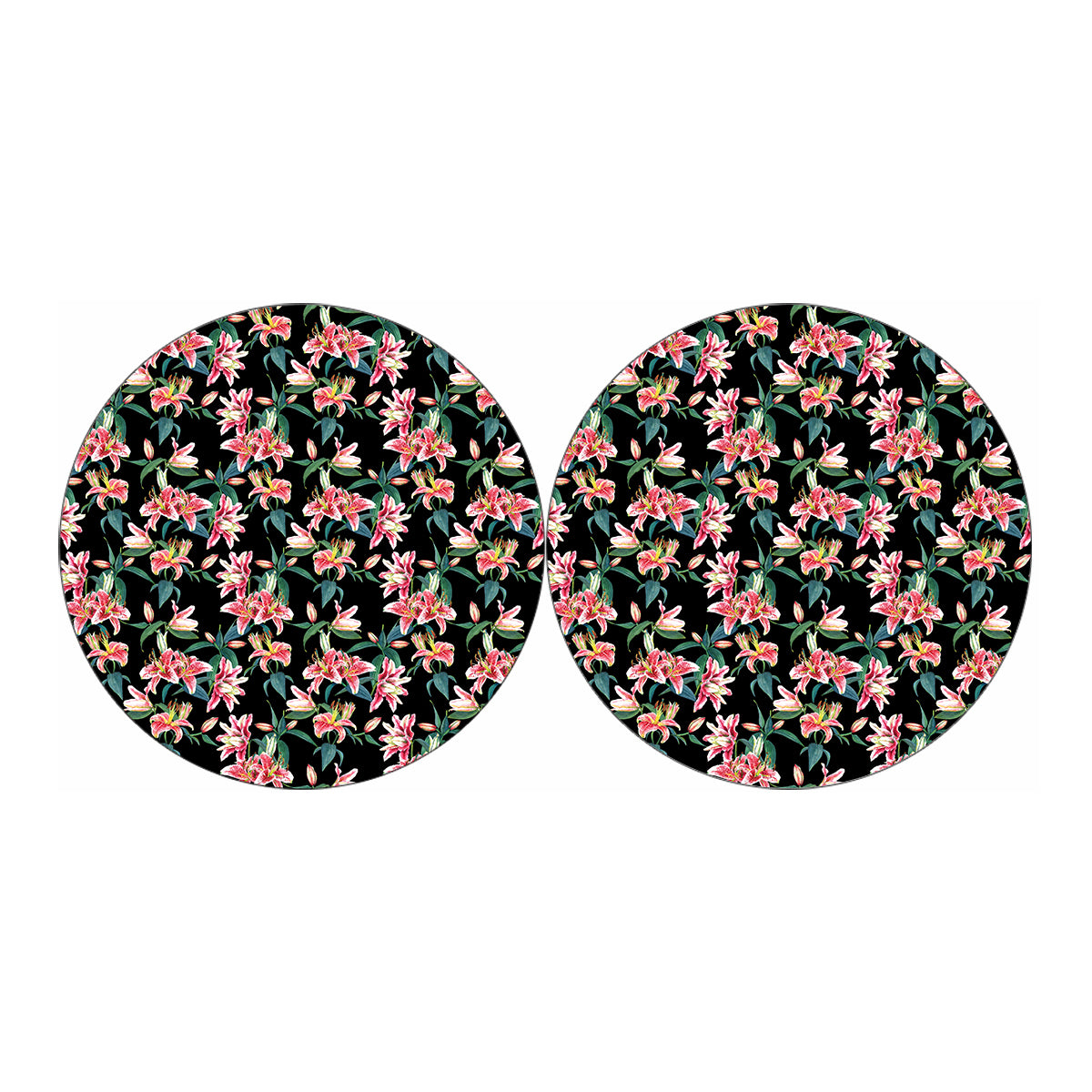 Watercolor Tropical Lily Pattern Print Car Coasters