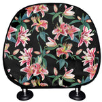 Watercolor Tropical Lily Pattern Print Car Headrest Covers