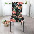 Watercolor Tropical Lily Pattern Print Dining Chair Slipcover
