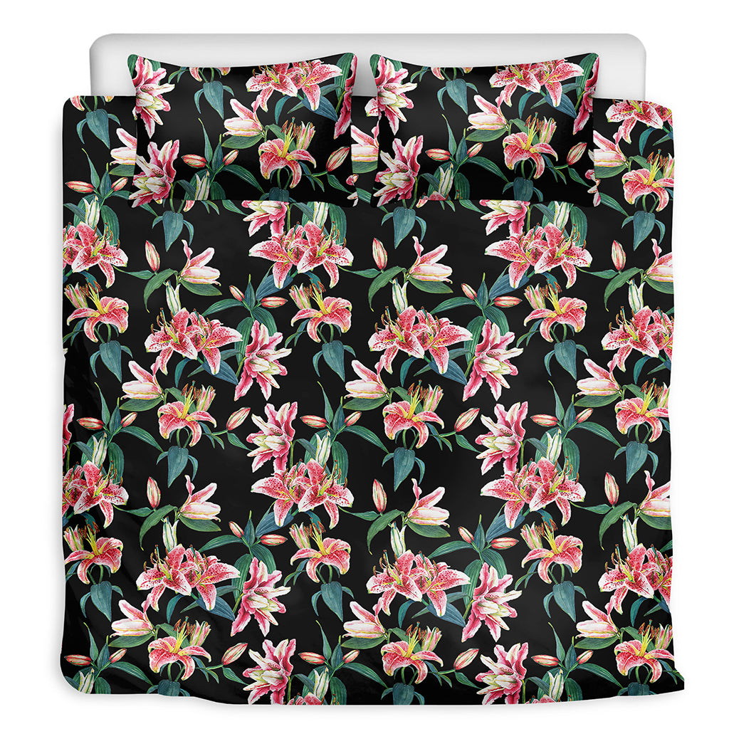 Watercolor Tropical Lily Pattern Print Duvet Cover Bedding Set