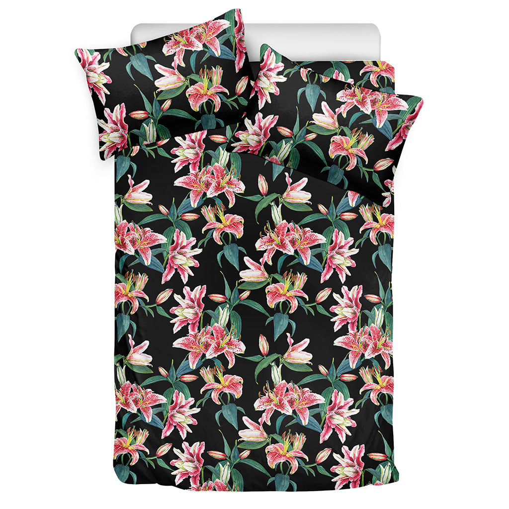 Watercolor Tropical Lily Pattern Print Duvet Cover Bedding Set