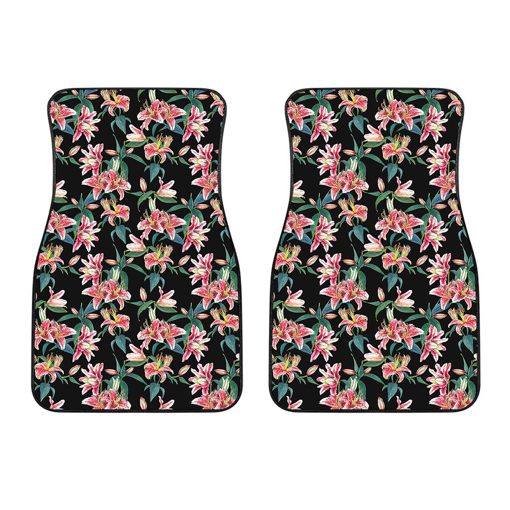 Watercolor Tropical Lily Pattern Print Front Car Floor Mats