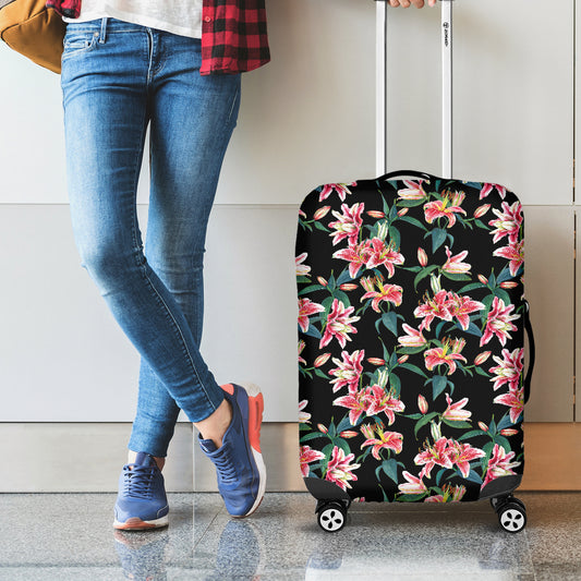 Watercolor Tropical Lily Pattern Print Luggage Cover
