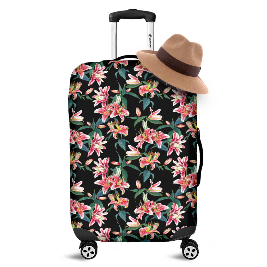 Watercolor Tropical Lily Pattern Print Luggage Cover