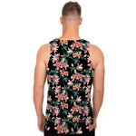 Watercolor Tropical Lily Pattern Print Men's Tank Top