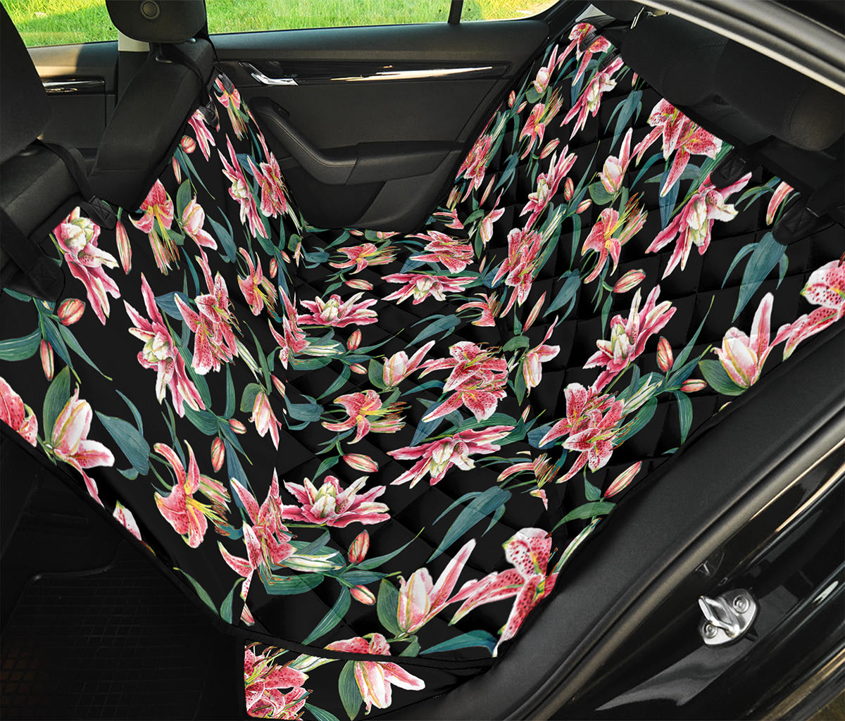 Watercolor Tropical Lily Pattern Print Pet Car Back Seat Cover