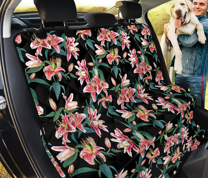 Watercolor Tropical Lily Pattern Print Pet Car Back Seat Cover
