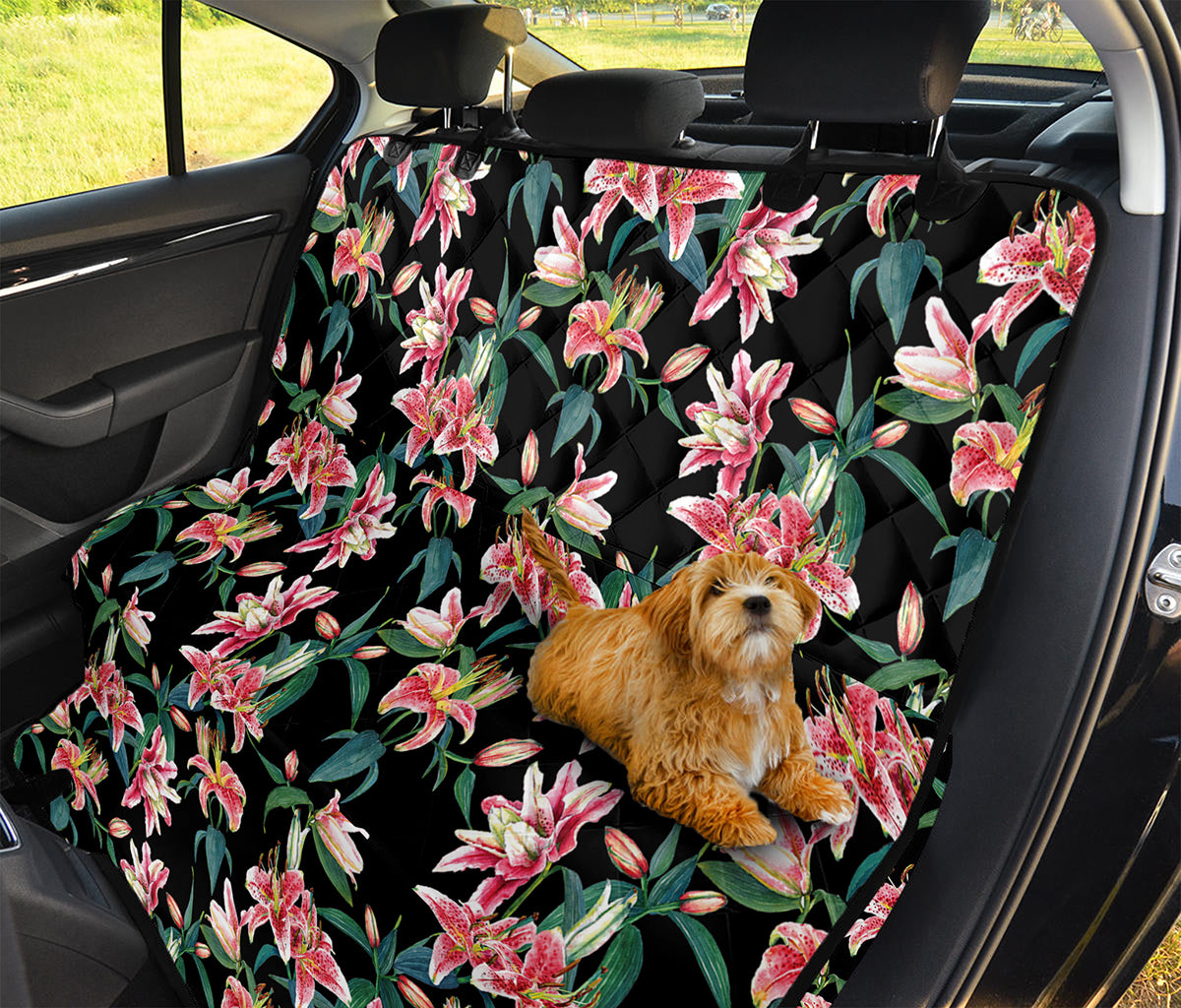 Watercolor Tropical Lily Pattern Print Pet Car Back Seat Cover