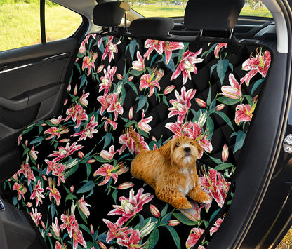 Watercolor Tropical Lily Pattern Print Pet Car Back Seat Cover