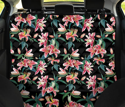 Watercolor Tropical Lily Pattern Print Pet Car Back Seat Cover