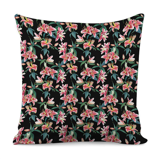 Watercolor Tropical Lily Pattern Print Pillow Cover
