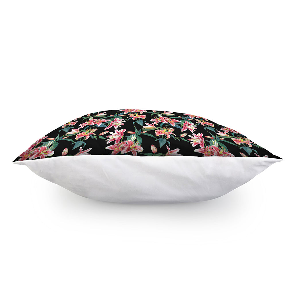 Watercolor Tropical Lily Pattern Print Pillow Cover