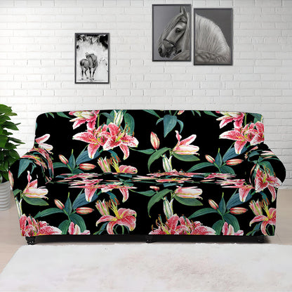 Watercolor Tropical Lily Pattern Print Sofa Cover