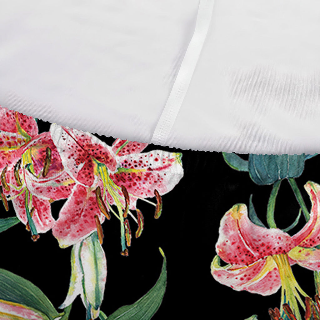 Watercolor Tropical Lily Pattern Print Sofa Cover