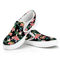 Watercolor Tropical Lily Pattern Print White Slip On Sneakers