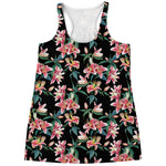 Watercolor Tropical Lily Pattern Print Women's Racerback Tank Top