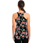 Watercolor Tropical Lily Pattern Print Women's Racerback Tank Top