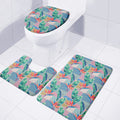 Watercolor Tropical Patchwork Print 3 Piece Bath Mat Set