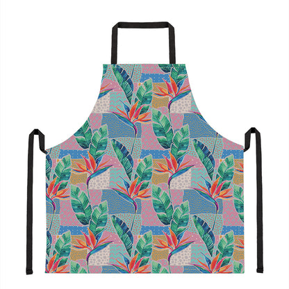 Watercolor Tropical Patchwork Print Apron