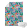 Watercolor Tropical Patchwork Print Blanket