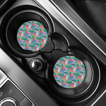 Watercolor Tropical Patchwork Print Car Coasters