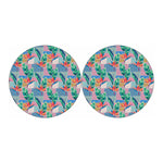 Watercolor Tropical Patchwork Print Car Coasters