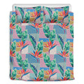 Watercolor Tropical Patchwork Print Duvet Cover Bedding Set