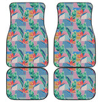 Watercolor Tropical Patchwork Print Front and Back Car Floor Mats